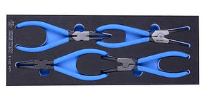 Набір знімачів для стопорних кілець з ложементом, 4 одиниці.