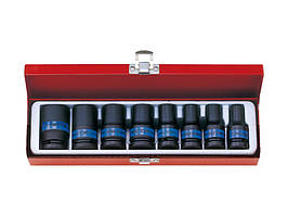 Набір тонкостінних ударних головок 1/2" (8 шт.) 10-24 мм у металевому кейсі