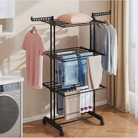 Складна сушарка для білизни трирівнева Ecarla SU02CZ Чорний