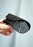 Футляр для окулярів шкіряний чоловічий чорний з орнаментом Плин Часу | очешник шкіра, фото 3