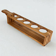 Підставка для чарок "Байків". Ясен Lasco d=40мм х5 отворів, 365 х 60 х 70h мм 1302d-SCL