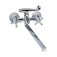 Змішувач для ванни D&L Mayfair двовентильний довгий гусак латунь кераміка/механіка