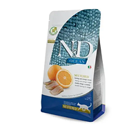 Беззерновий сухий корм Farmina N&D Ocean Herring&Orange для стерилізованих кішок з оселедцем 1.5 кг