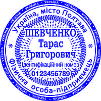 Клише печати физического лица-предпринимателя без оснастки