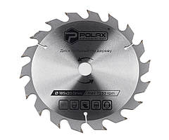 Диск Polax пиляльний для дерева з твердосплавними напайками 185 x 20.0, 18 Т (54-135)