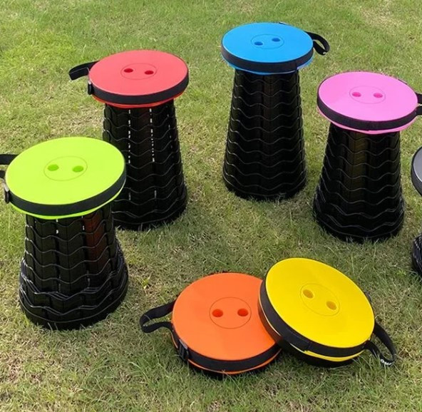 Складаний туристичний стілець Telescopic stool 47х25 см колір-сюрприз, фото 1
