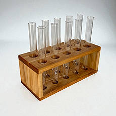 Підставка для подачі напоїв наливок з пробірок Алкімія шотниця на 10 пробірок 20 мл