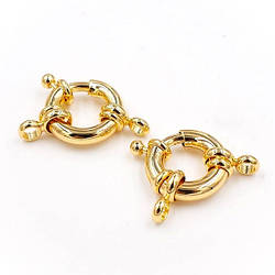 Карабін шпрингель Wheel мідний 18К позолота 11х15 мм 1 шт. Золото