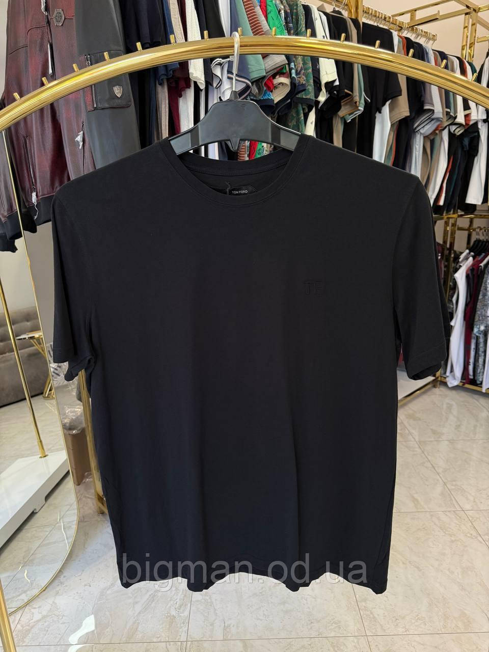 Чоловіча футболка TOM 0103 Туреччина (батал) 3-7XL чорна