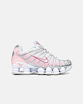 Жіночі кросівки Nike Shox Pink White Найк Шокс рожеві текстиль весна літо для дівчат, фото 5