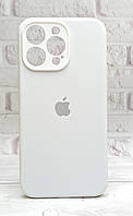 Чохол Silicone Case Box для Apple iPhone 15 Pro Max бампер Soft Touch з мікрофіброю білий