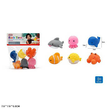 Іграшка пищалка "Морські жителі" 6шт AY602C G-Rich