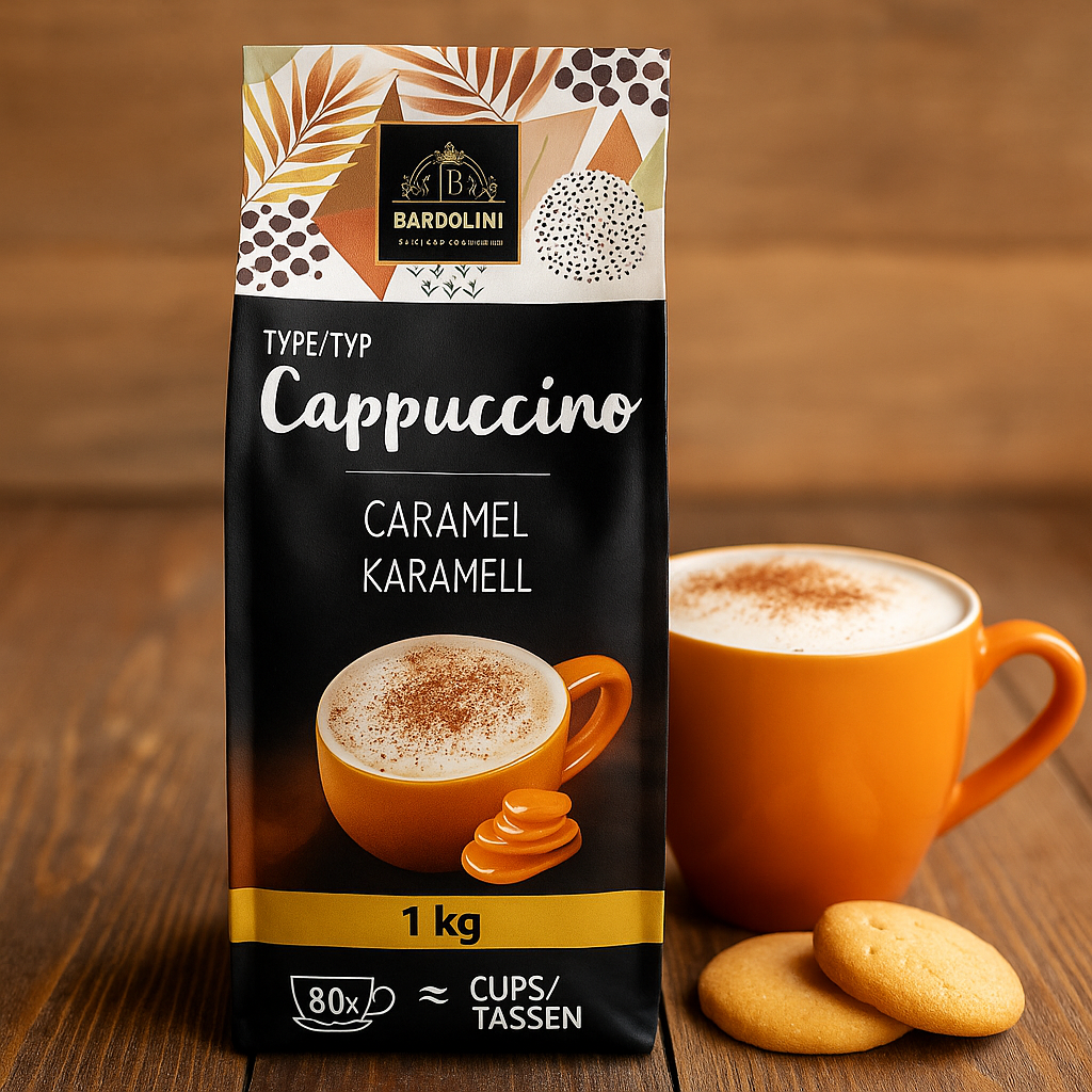 Капучіно зі смаком карамелі Bardollini Cappuchino Caramel 1кг. Італія, фото 1