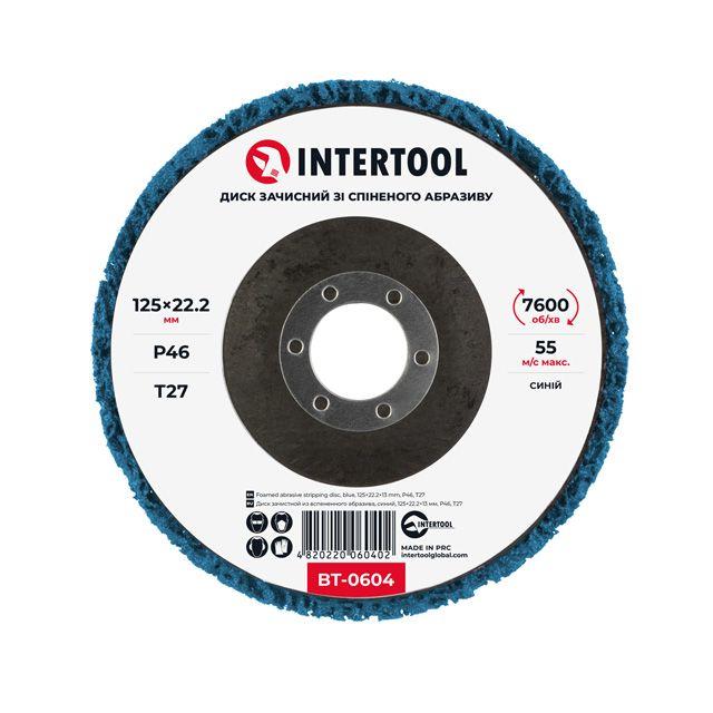 Диск зачистний зі спіненого абразиву блакитний 125*22,2*13 мм, P46, T27 INTERTOOL BT-0604, фото 1