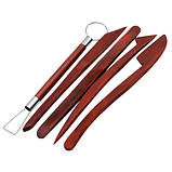 Набір інструментів для ліплення з полімерної глини, 5шт, двосторонні, дерево, фото 4