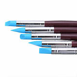 Набір пензлів силіконових 5шт для розтушування і моделювання, фото 3