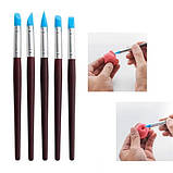 Набір пензлів силіконових 5шт для розтушування і моделювання, фото 4