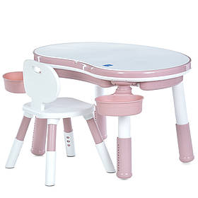 Столик Bambi зі стільцем біло-рожевого кольору M 6177-8.