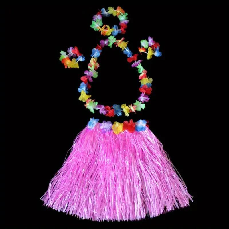 Гавайський костюм із леями. Костюм для гавайської вечірки рожевий, фото 1