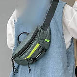 Сумка на пояс або в руку бананка сірого кольору (20263138), фото 4