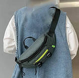 Сумка на пояс або в руку бананка сірого кольору (20263138), фото 5