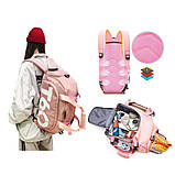 Жіночий рюкзак-сумка рожевий 2 в 1 (20250147), фото 3