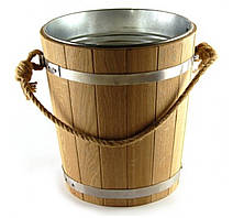 Відро 7 літрів з дуба з металевою вставкою