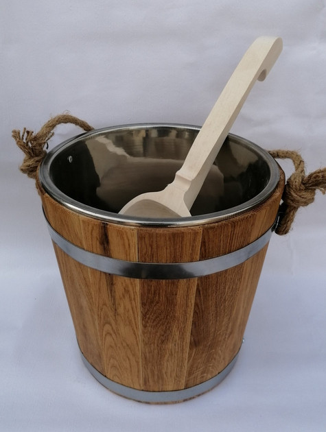 Відро 12 л. дубове з нержавіючою вставкою, фото 1