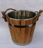 Відро 12 л. дубове з нержавіючою вставкою, фото 2
