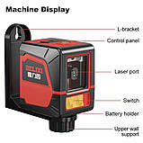Лазерний рівень 2 лінії висока яскравість та точність L-подібний магнітний кронштейн автоматичне вирівнювання IP54, фото 3
