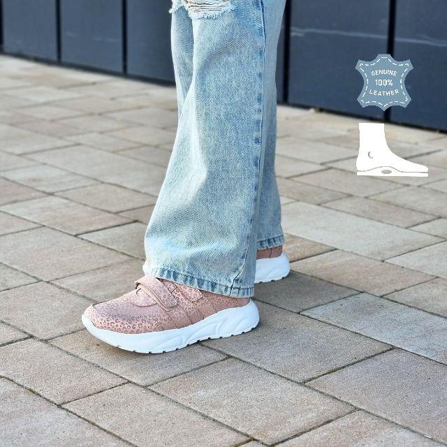 Дитячі підліткові ортопедичні кросівки на липучках з супінатором і фіксуючим задником 35 р, фото 1