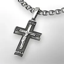 Середні срібні ланцюжки з хрестиком або підвіскою