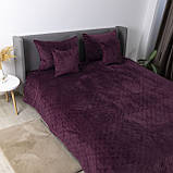 Покривало ТЕП "VELOUR" Бордо/Ромб круглий, 180x240, фото 6