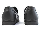 Чорні шкіряні лофери мокасини з каблучком сліпони літнє весняне чоловіче взуття повсякденне Rosso Avangard Estiva Black, фото 3