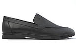 Чорні шкіряні лофери мокасини з каблучком сліпони літнє весняне чоловіче взуття повсякденне Rosso Avangard Estiva Black, фото 2