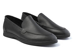 Лофери мокасини сліпони чорні шкіряні літнє чоловіче взуття великих розмірів 46 47 48 Rosso Avangard Estiva Black BS