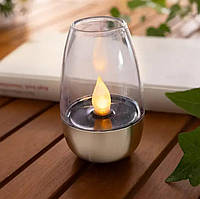 Беспламенная светодиодная свеча с имитацией огня для улицы, Декоративные светильники на солнечной батарее