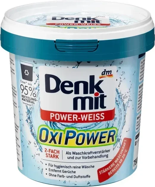 Порошковий плямовивідник з активним киснем для білих речей Denkmit Oxi Power Power-weiss 750 г