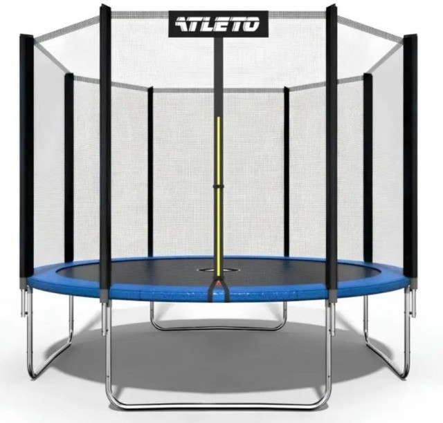 Батут дитячий з сіткою та драбинкою 404 см Atleto + в подарунок м&apos;ячик