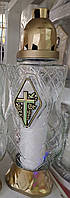 Лампадка меморіальна скляна з хрестом