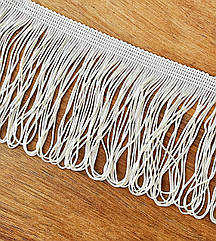 Бахрома для бальних суконь ПЕТЕЛЬКА 10 см*9 м МОЛОЧНА