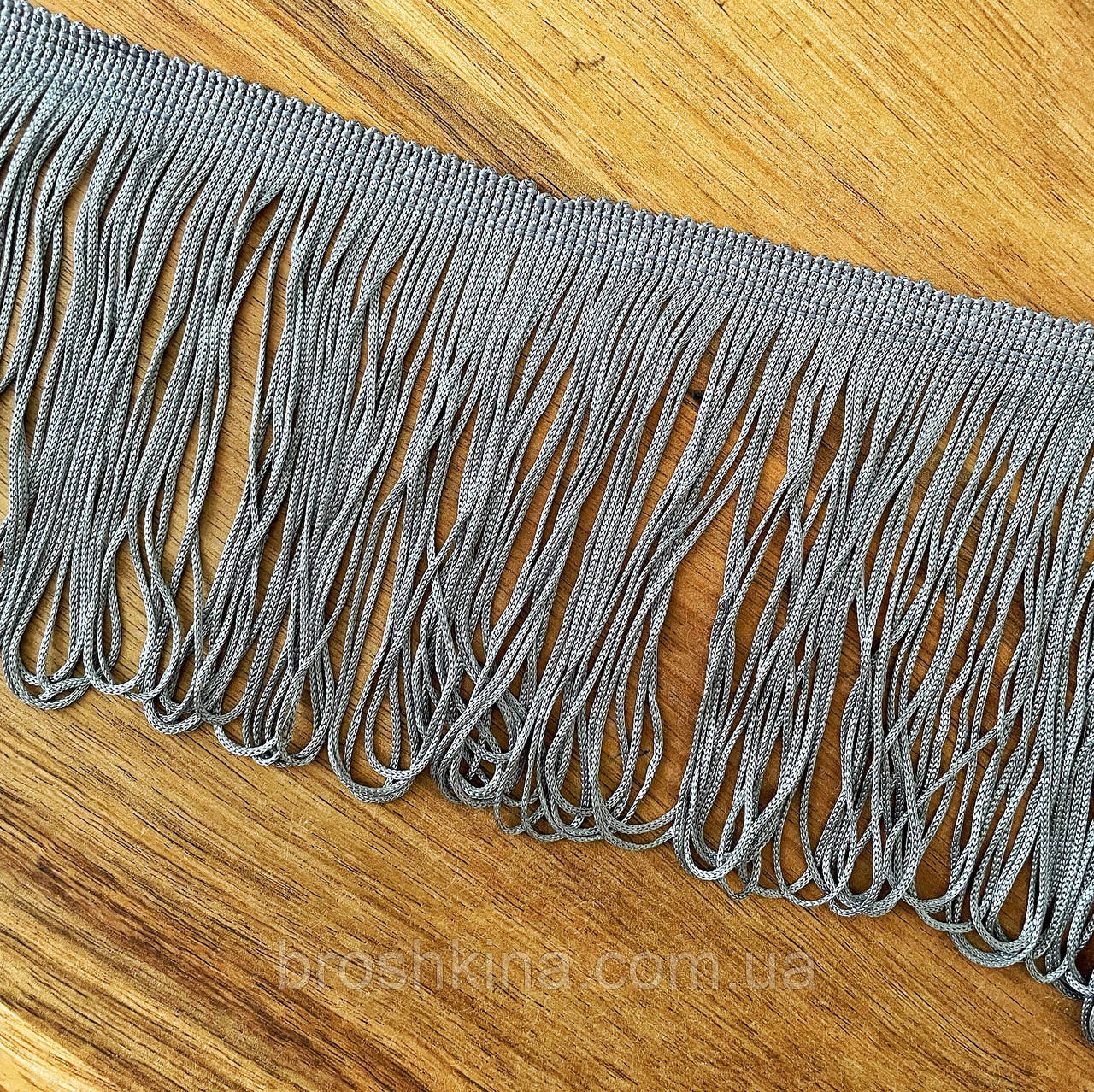 Бахрома для бальних суконь ПЕТЕЛЬКА 10 см*9 м СІРА, фото 1