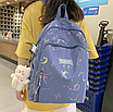 Рюкзак жіночий міський молодіжний Musi Luo Блакитний, фото 3
