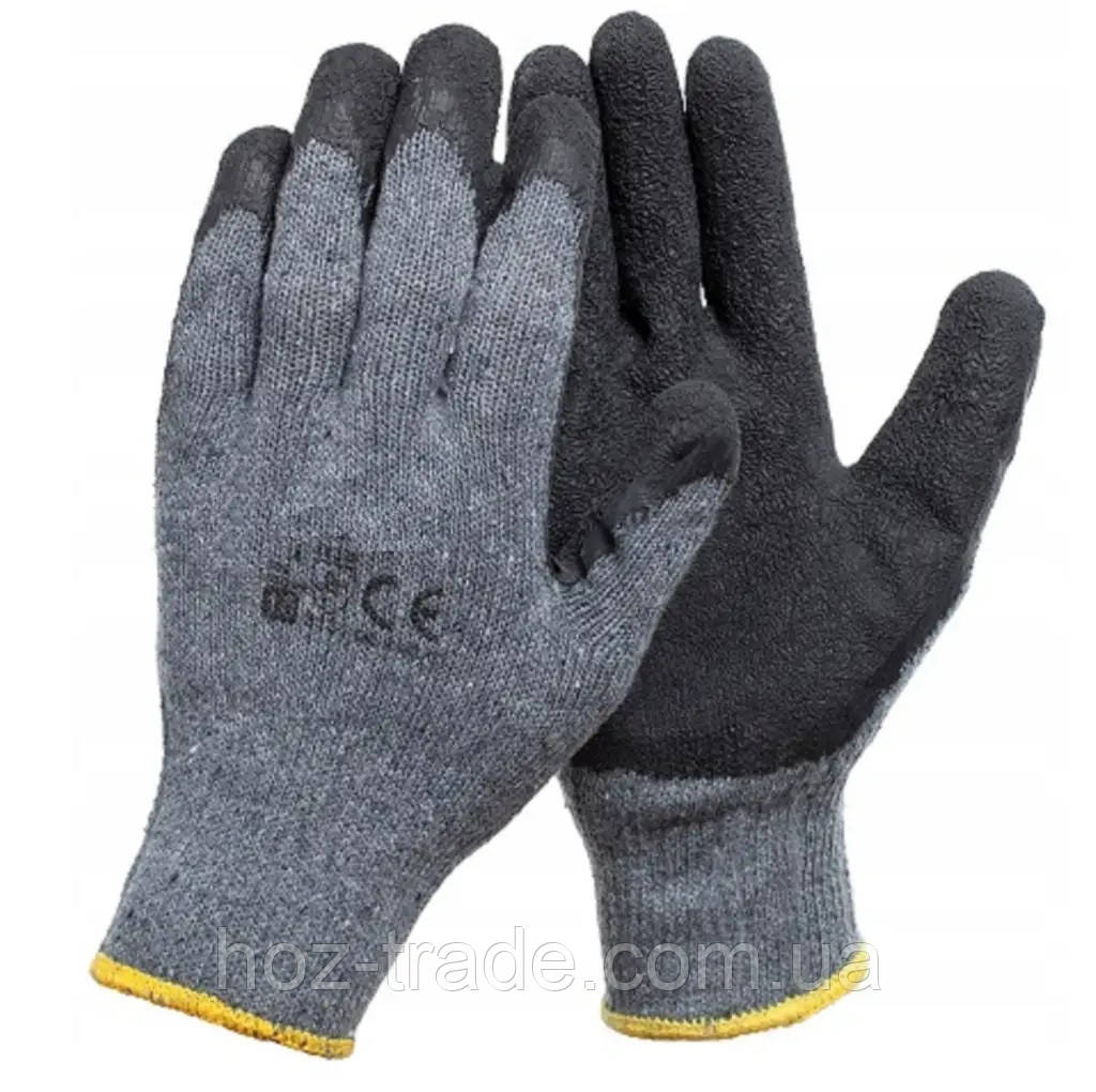 Рукавичка з бавовняного дерева та спінений латексом сірі Recodrag — паковання 12 пар, фото 1