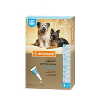 Краплі АДВОКАТ спот-он для собак 4-10 кг Байєр (3 піпетки)