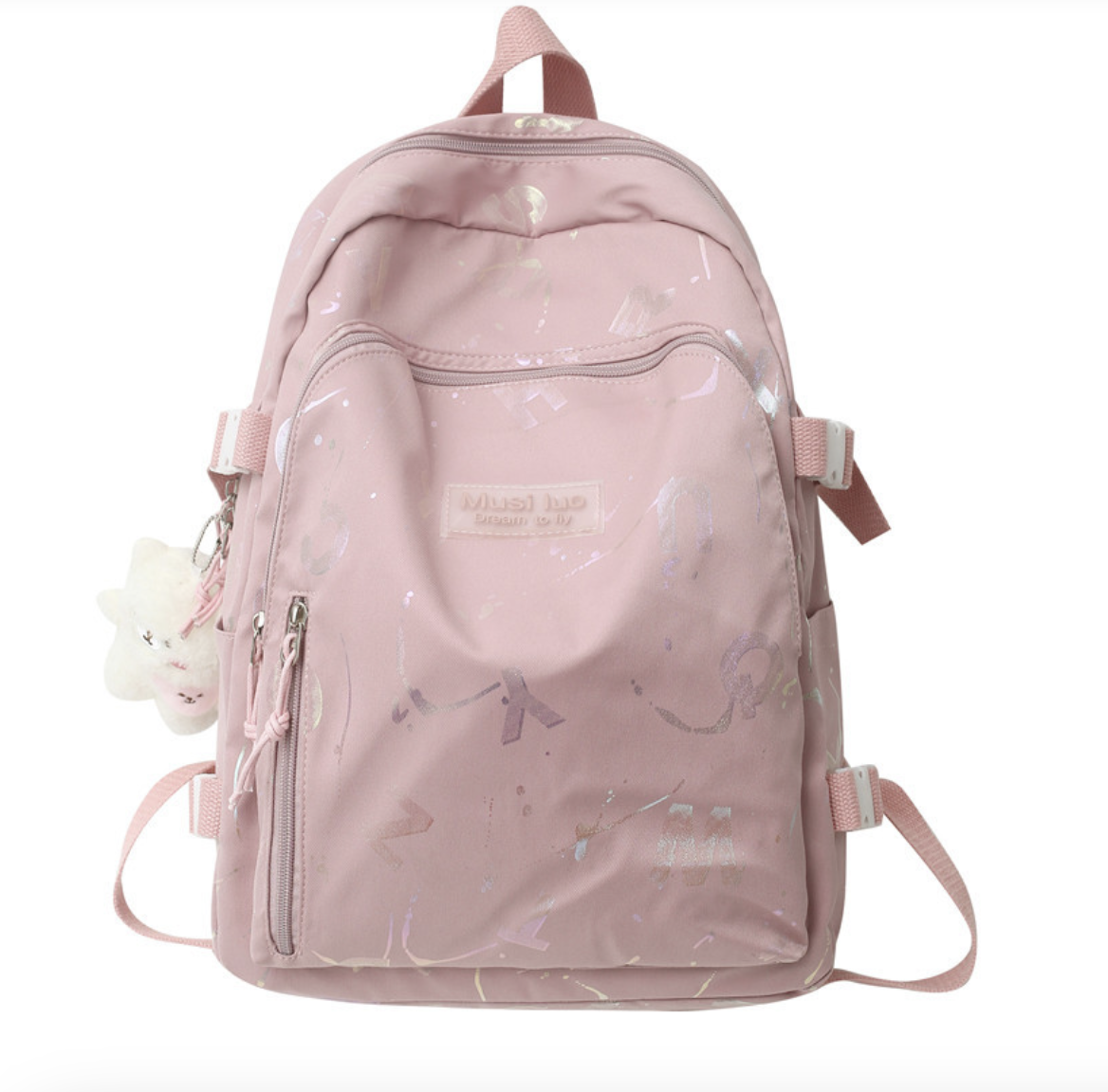 Рюкзак жіночий міський молодіжний Musi Luo Рожевий, фото 1