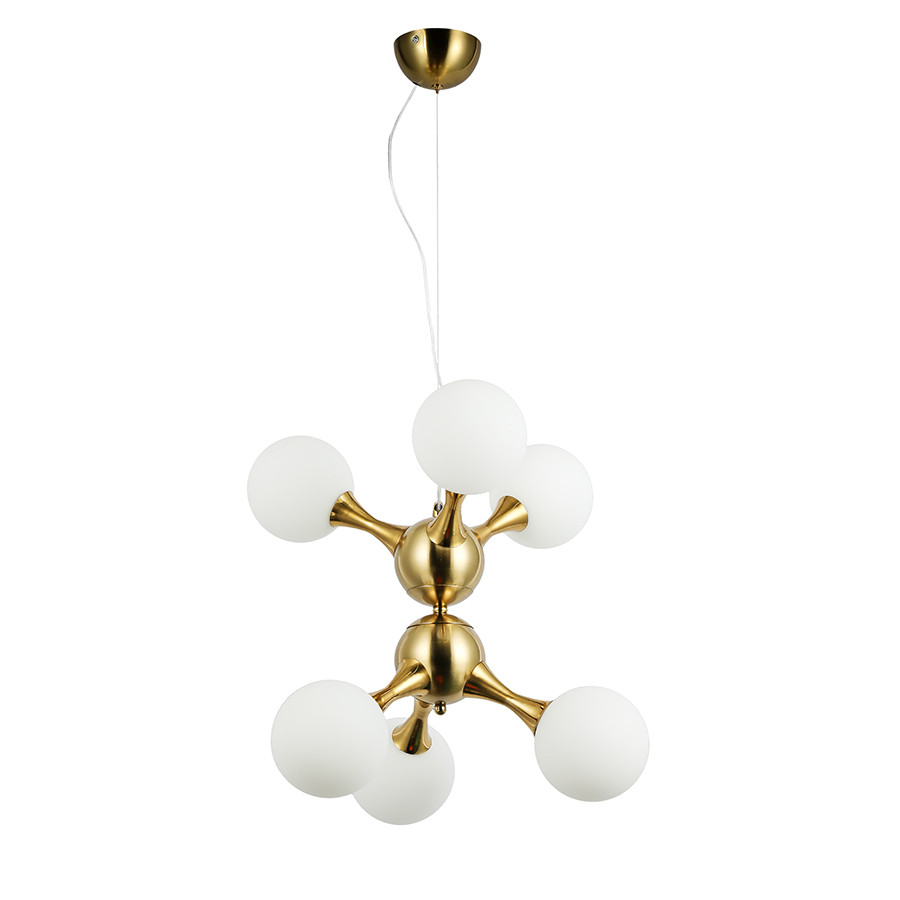 Люстра в спальню LVS7529816-6 BRZ+WH, фото 1