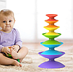 Дитяча розвивальна пірамідка сортер балансир навчальний ігровий набір 3 в 1 логічна іграшка для малюків, фото 8