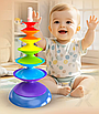 Дитяча розвивальна пірамідка сортер балансир навчальний ігровий набір 3 в 1 логічна іграшка для малюків, фото 3