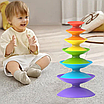 Дитяча розвивальна пірамідка сортер балансир навчальний ігровий набір 3 в 1 логічна іграшка для малюків, фото 7